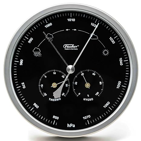 Fischer 1602-01.06 Außen-Wetterstation Glas Edelstahl Polymeter