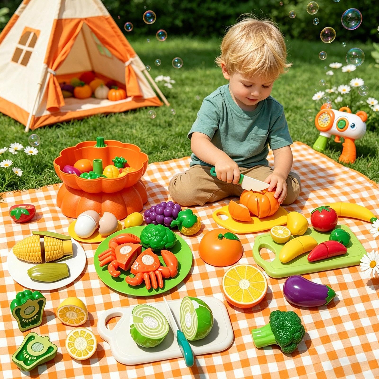 Juegos de comida de juguete para cocina infantil, juguetes educativos de imitación y juegos de rol, actividades de aprendizaje preescolar, para tiendas escolares, tiendas de comestibles, granjas