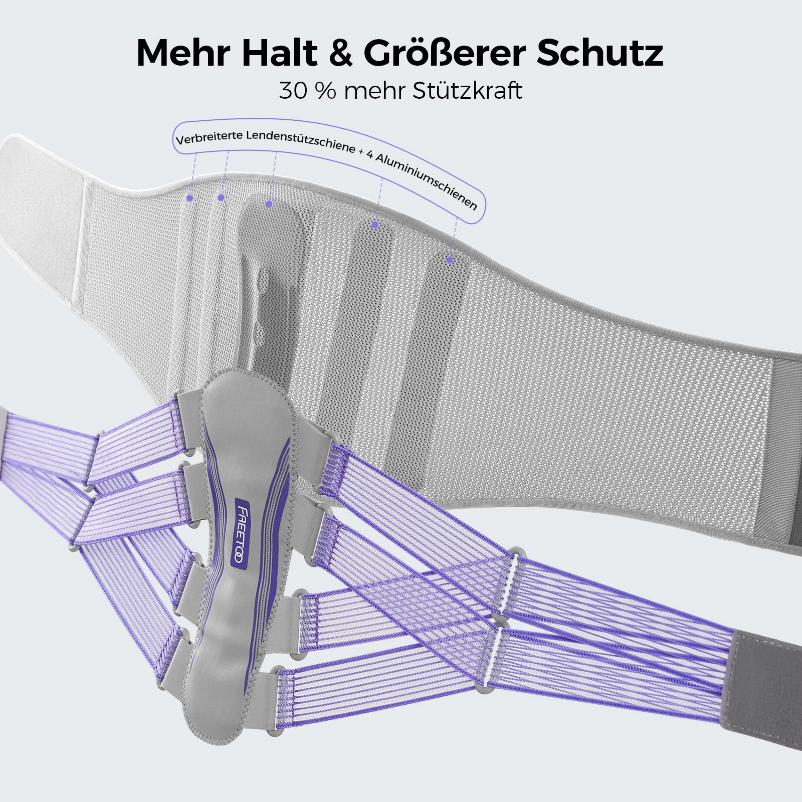 FREETOO Rückenstützgürtel für Arbeit und Sport, L