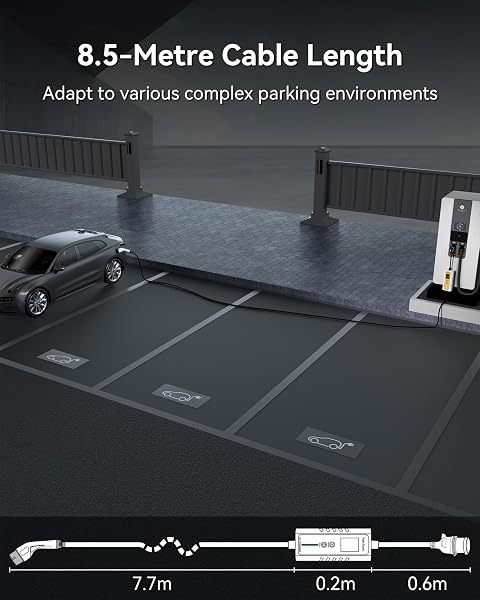 RamTouch Electric Vehicle Charger (7.4 kW, Type 2, 32A Commando Plug, 8.5 m), IP65 Portable Car Charger with Adjustable Current (6A–32A) and Delayed & Timed Charging, Compatible with EVs and Hybrids - 5