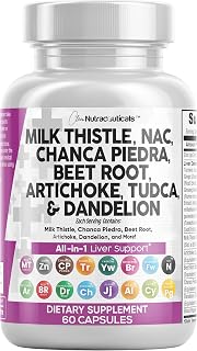 Clean Nutraceuticals Milk Thistle NAC Chanca Piedra Liver Detox Supplement - 28-in-1 with TUDCA, Beet Root, Artichoke, Dandelion - 60 Caps