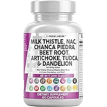 Clean Nutraceuticals Milk Thistle NAC Chanca Piedra Beet Root Artichoke Dandelion Root - Liver Cleanse Detox &amp; Repair Supplement Plus TUDCA Choline &amp; Ginger 60 Count