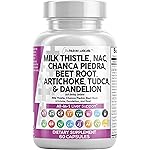 Clean Nutraceuticals Milk Thistle NAC Chanca Piedra Beet Root Artichoke Dandelion Root - Liver Cleanse Detox & Repair Supplement Plus TUDCA Choline & Ginger 60 Count