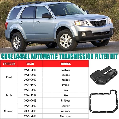 Miniatura 3 de YzusGomumu Kit de filtro de transmisión compatible con Ford Contour Escape Mondeo 1994-2008 Sonda Mazda 626 MX6 Tribute Mercury Couger Mariner
