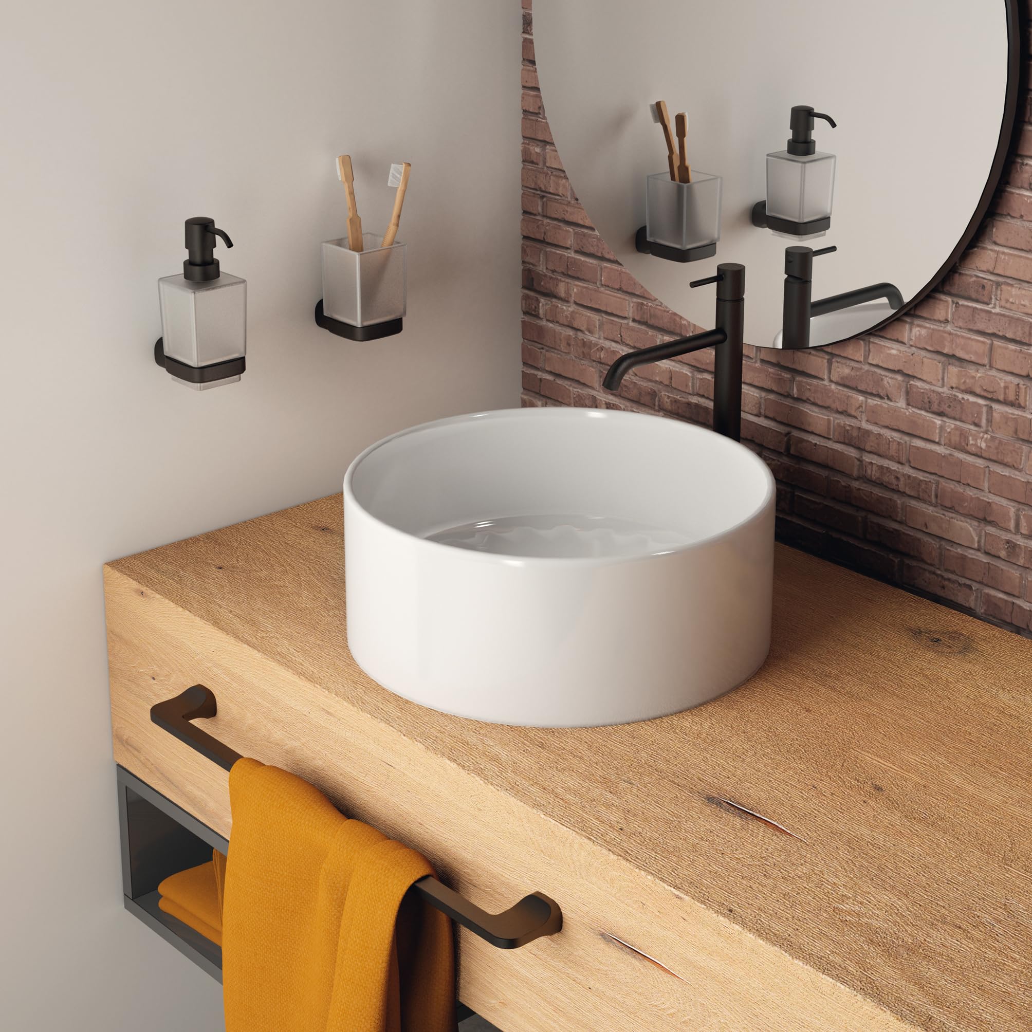 Gedy Towel Ring Stelvio Matte Black, Dull Black, 20,7x4,9x13,4cm - Image 4