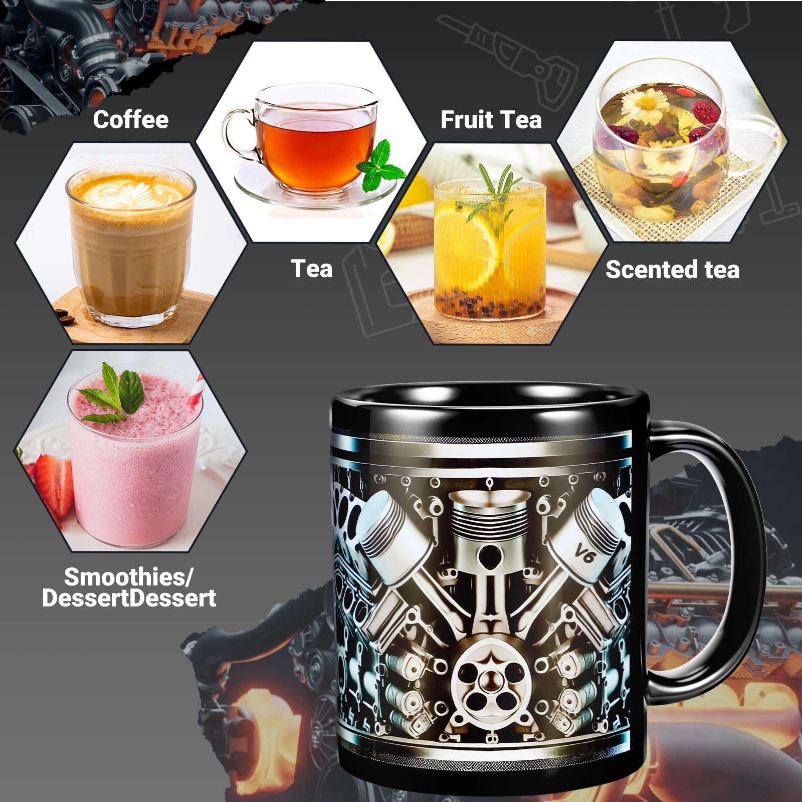 Tazza da caffè in ceramica marmorizzata con coperchio, tazza da caffè e cucchiaio in ceramica, set regalo tazza da caffè da uomo, tazza da caffè da donna alla moda (nero 1)