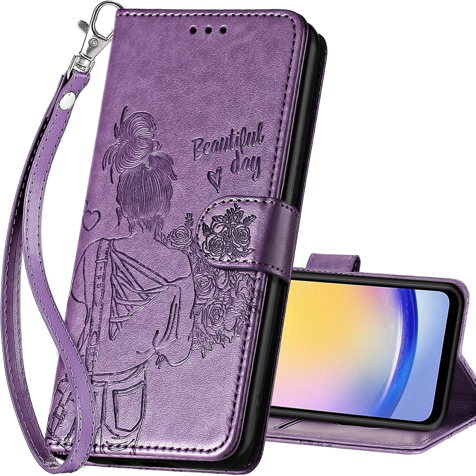 SASYMALY for Samsung Galaxy A26 5G Wallet case，Flip Folio Cover with Stand Feature for Women Men，PU Leather Phone Case Fit for Samsung Galaxy A26 5G/