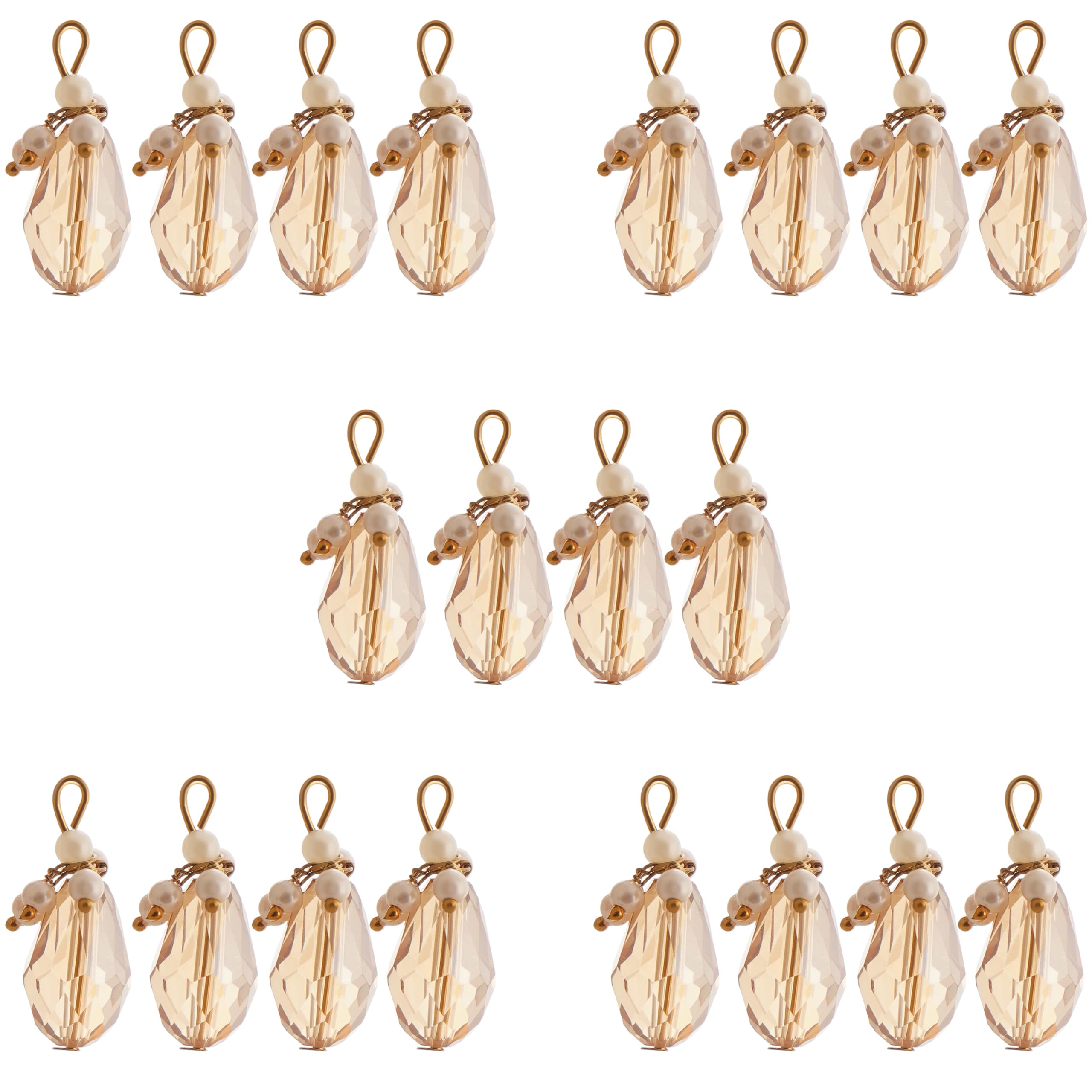 MS ZARIWALA Crystal Beads Hanging Latkan for Saree Pallu, Dupatta & Blouse | Decorative Tassels for Ethnic Wear, Wedding Outfits, Festive Dresses and Craft Projects (Golden, 25 Piece)