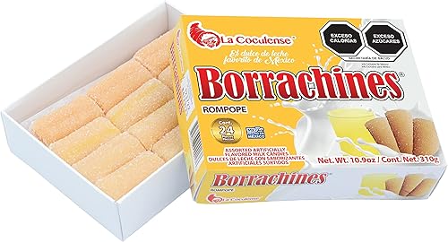 Borrachines La Coculense Sabor Rompope 24pcs Caja 10.9oz sin alcohol Auténtico caramelo mexicano