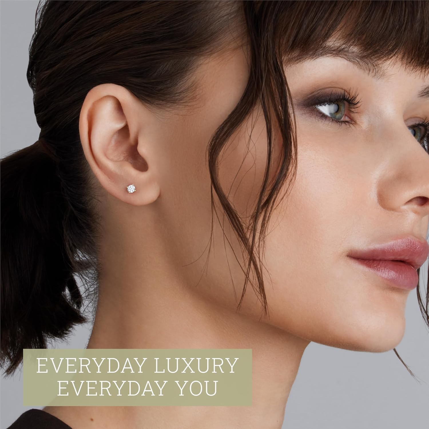 Gilded Lab-Grown Diamond Stud Earrings for Women| 925 Sterling Silver Studs and 14KT Gold 925 Plated Silver | Hypoallergenic Fine Jewelry | 4-Prong Basket, Push Back Nut | Round Cut, SI1 Clarity, F Color | 1/10,1/5,1/4,1/3,3/8,1/2,3/4,7/8,1 Carat Total Weight