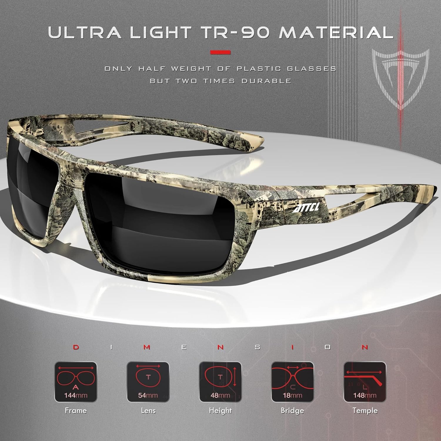 ATTCL Bundle Sports Polarized Sunglasses For Men Women Cycling Driving Fishing 100% UV Protection Sunglass:(2021-C13-micai)+(1124-C1-Back-All)