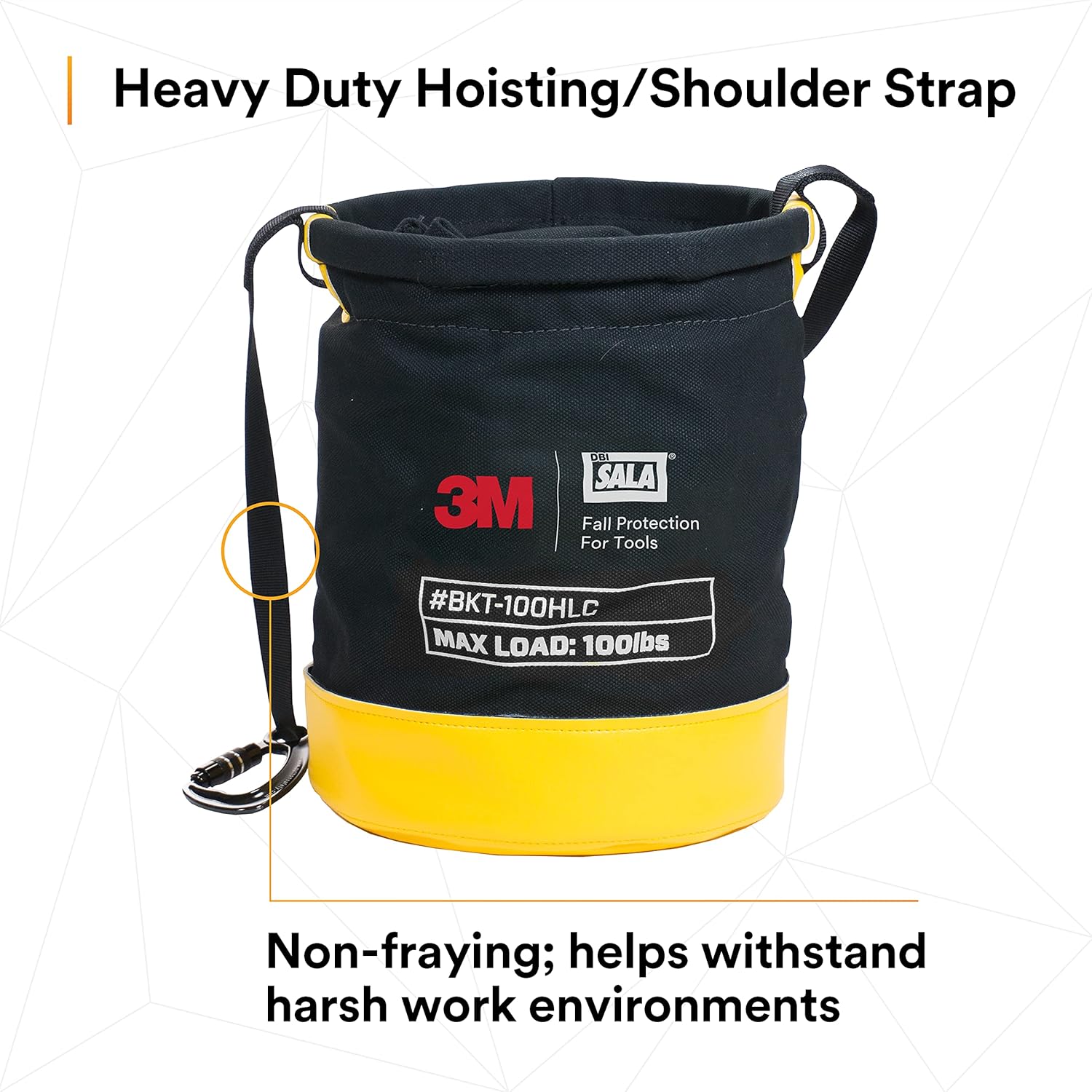 Black Friday Sale 2022 3M DBI-SALA Fall Protection For Tools,1500133, Canvas Spill Control Safe Bucket w/6 D-Ring Connection Points, 15X125, Drawstring Closure System,100 lb Load Rating -BKT-100DRAWC