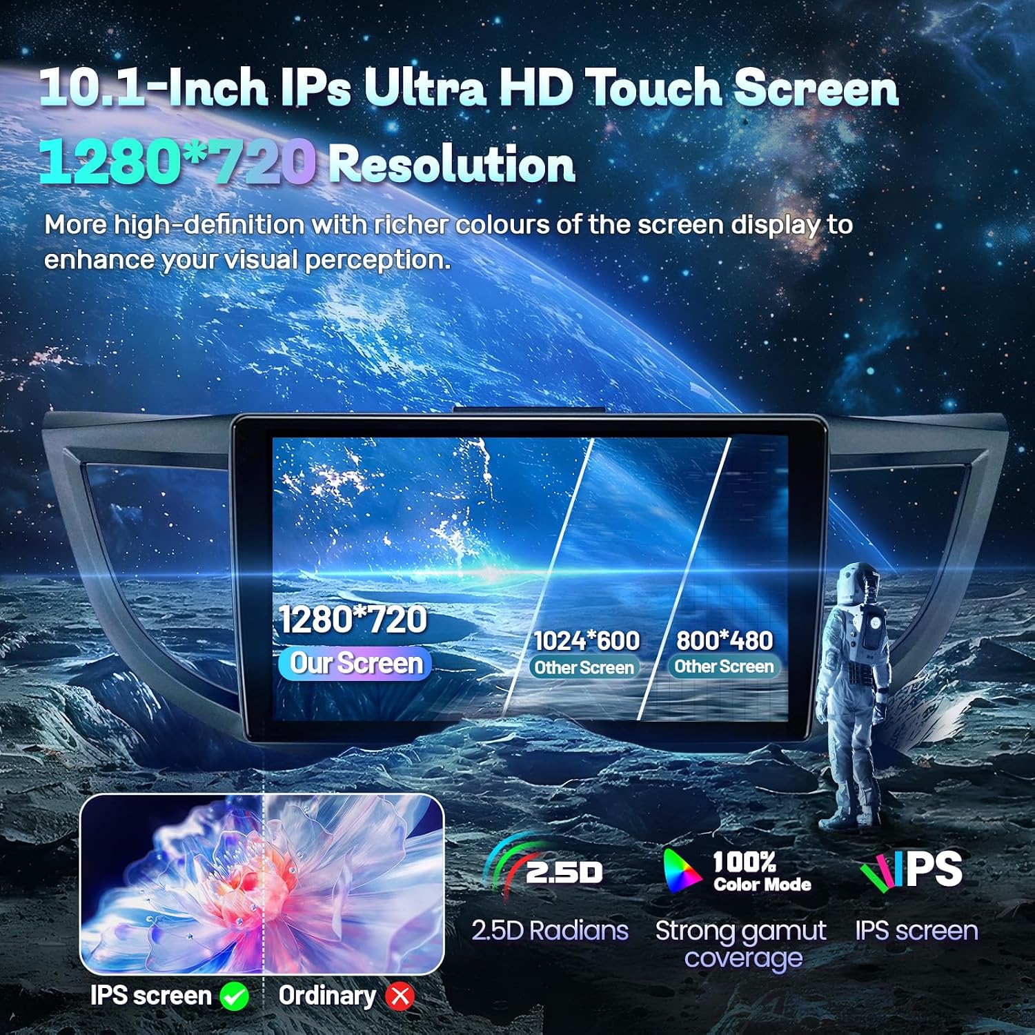 8Core 2G+32G Car Stereo Radio for Honda CRV 2012-2016,5G WiFi 48-EQ DSP 10" IPS Touchscreen GPS Player Headunit with Carplay Android Auto Radio Bluetooth FM/RDS Mirror Link SWC Backup Camera