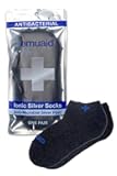 emuaid Ionic Silver Socks – Silver Fiber Blend, Moisture-Wicking & Odor Control, One Pair – Navy & Gray