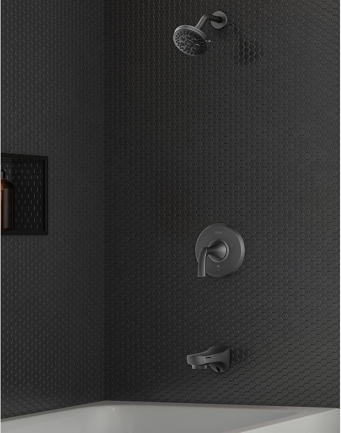 Kit de ducha y bañera Pfister Karci, 1 manija, negro mate miniatura 3