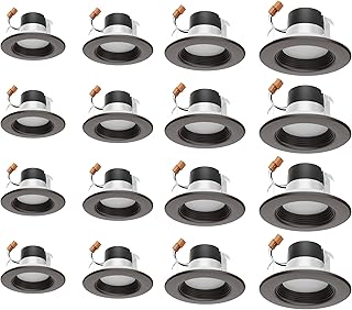 Satco Led Color Selectable Downlight Retrofits, Part Number S11834, 7 Watt; Led; 4 Inch; Cct Selectable; 120 Volts; Dimmable; Bronze Finish for Industrial and Commercial Use (16 LED Downlights)