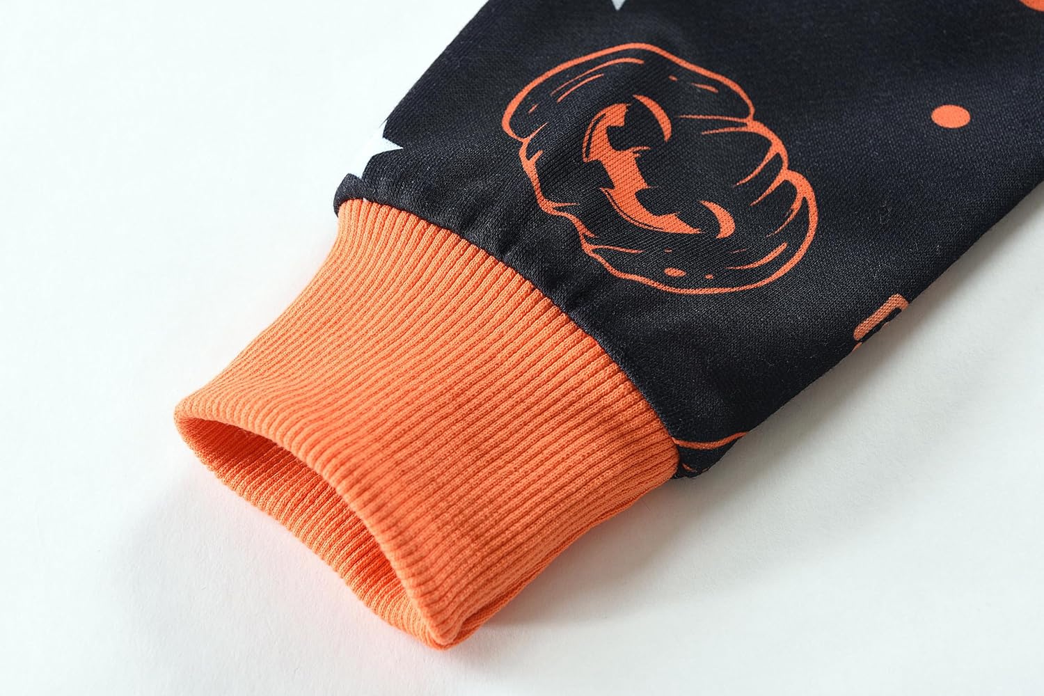 EULLA Toddler Boys Skeleton Sweatshirts Glow in The Dark Toddler Cotton Pumpkin Tops