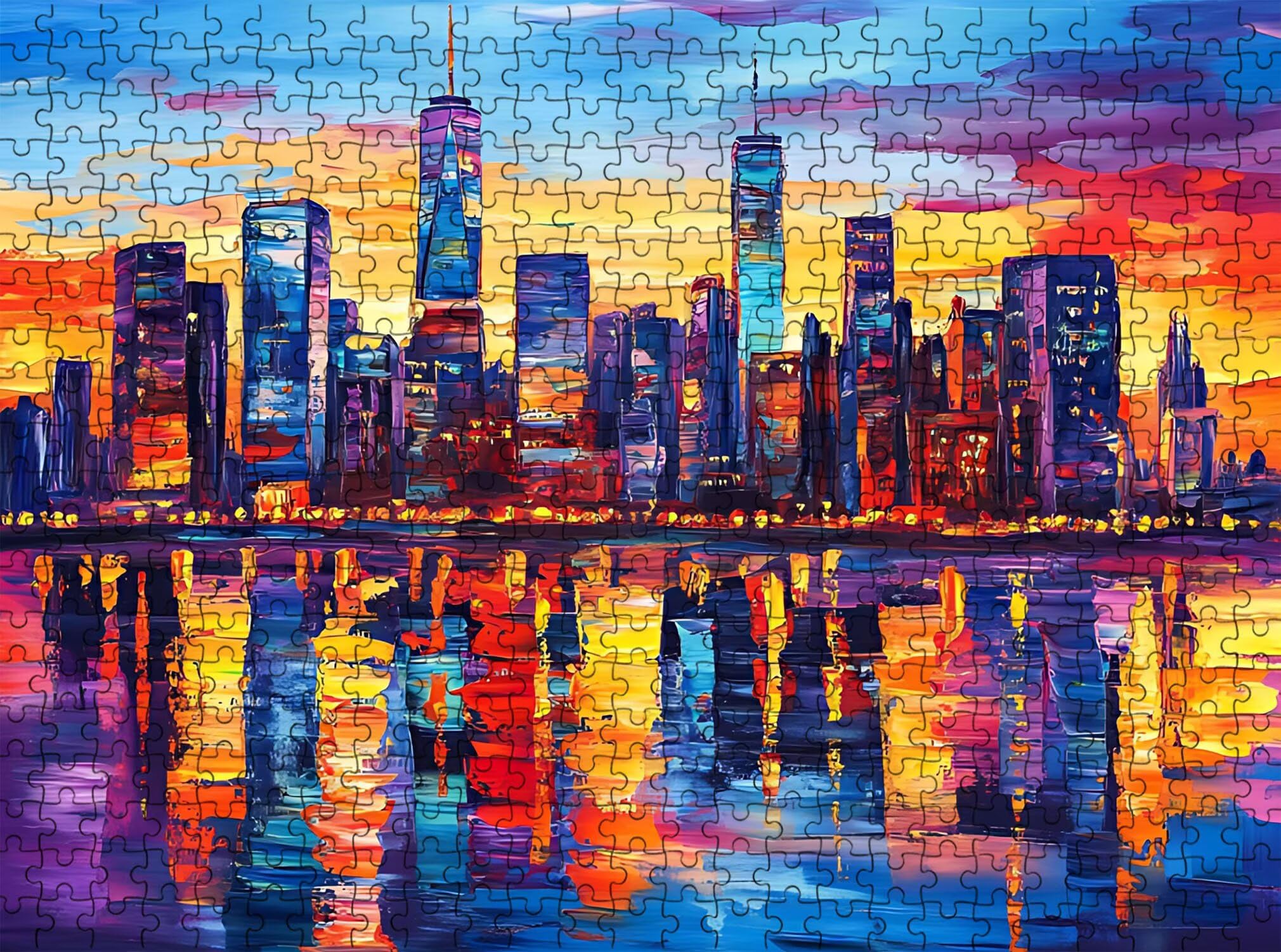 Città colore Puzzle 3000 Pezzi per Adulti, Puzzle in Legno - Collezione Classica con Poster Incluso - Sfida di Concentrazione e Passatempo Antistress, Gioco Educativo per Famiglia, 122 x 81 cm f0-46