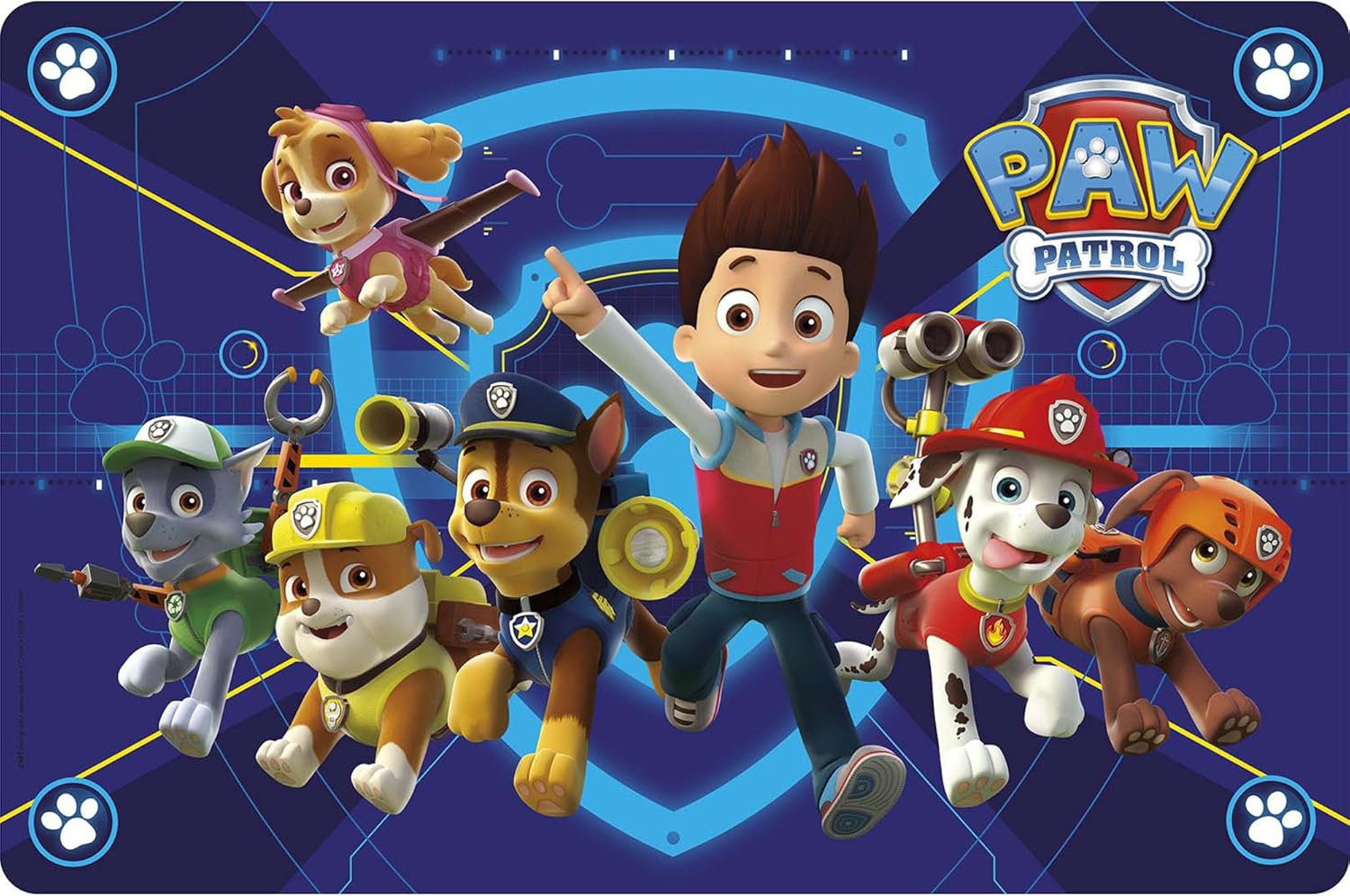 Zak Designs PWPB-R360-PBG Paw Patrol 17-inch Reusable BPA Free Placemats, Ryder, Rubble, Chase & Friends, 4-Piece Set