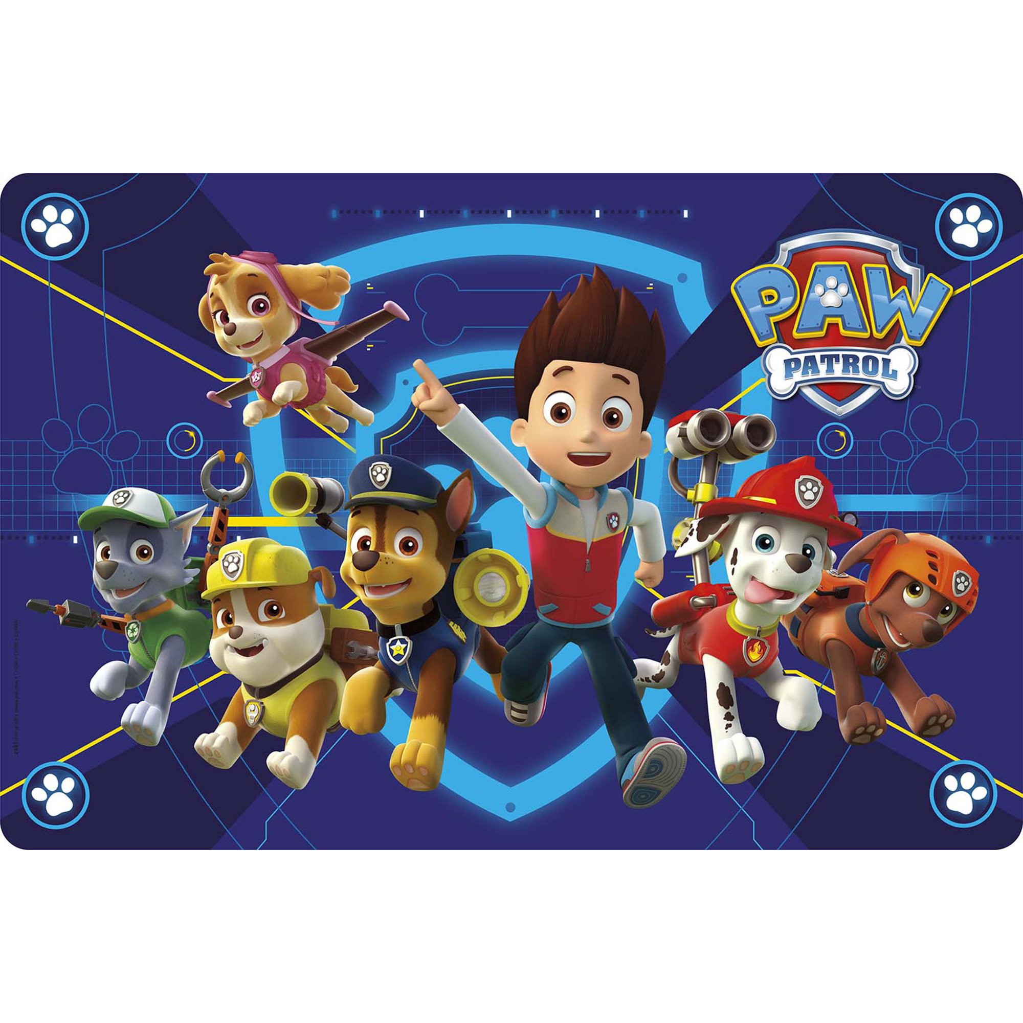 Zak Designs Paw Patrol Kid's Placemat, 4-Piece Set, Ryder, Rubble, Chase & Friends