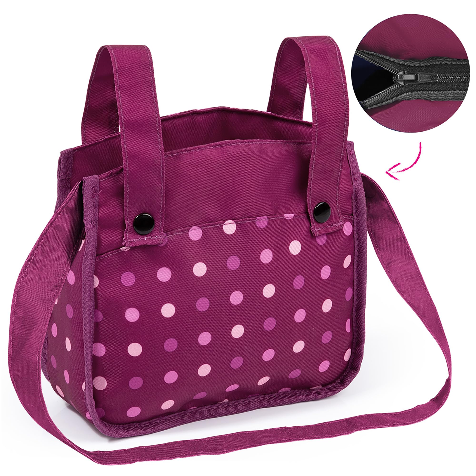 Bayer Design Neo Vario doll's pram with bag, convertible, adjustable, Bordeaux With Fairy, 79 x 42 x 86 cm - Image 7