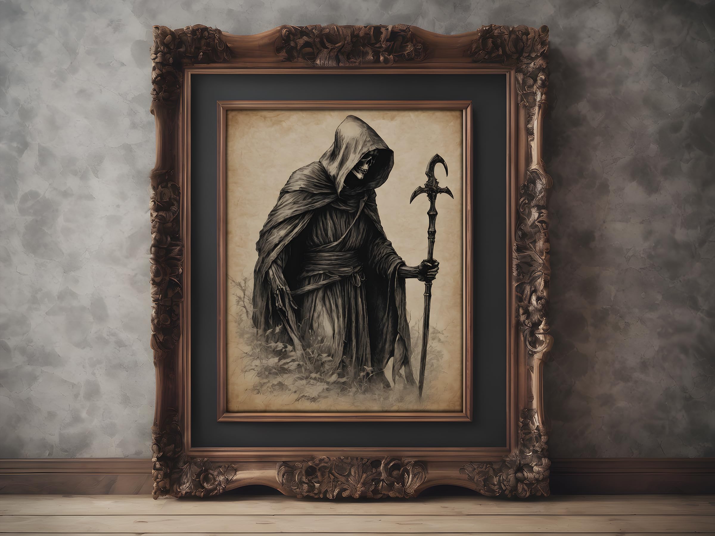Amazon.com: Vintage Style Grim Reaper Death Art Print - Original