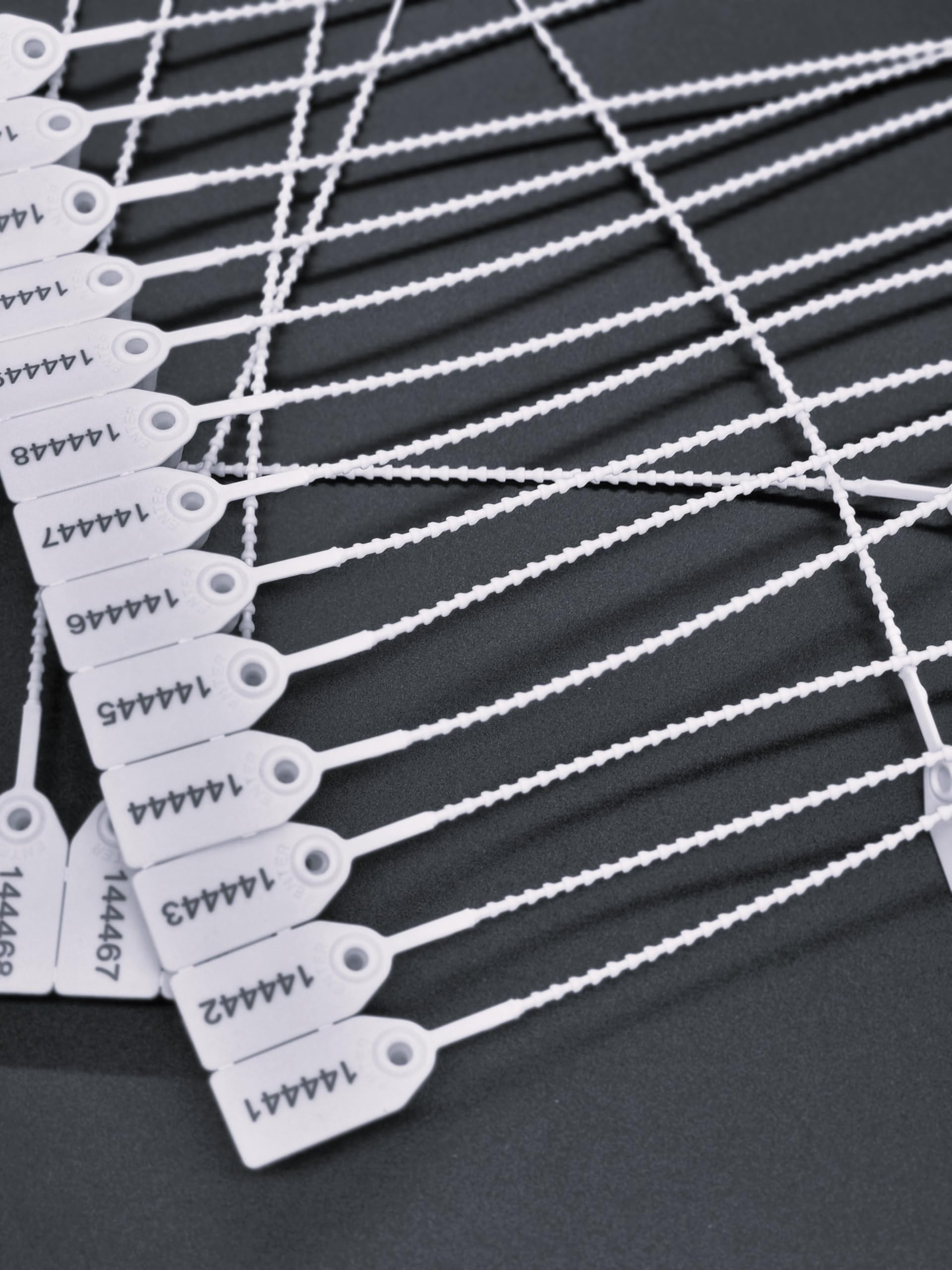 500 etichette di sicurezza numerate bianche con chiusura a strappo, sigilli anti-manomissione, lunghezza 25 cm (250 mm, 500 pezzi)
