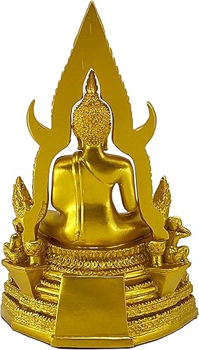 Miniatura 4 de BUDDHO Chinnaraj Thai Buddha Statue for Home Decor 8 h Gold Buddha Sculpture Small Gift Office Gift Office Decor Figurines Meditation Altar Sculpture