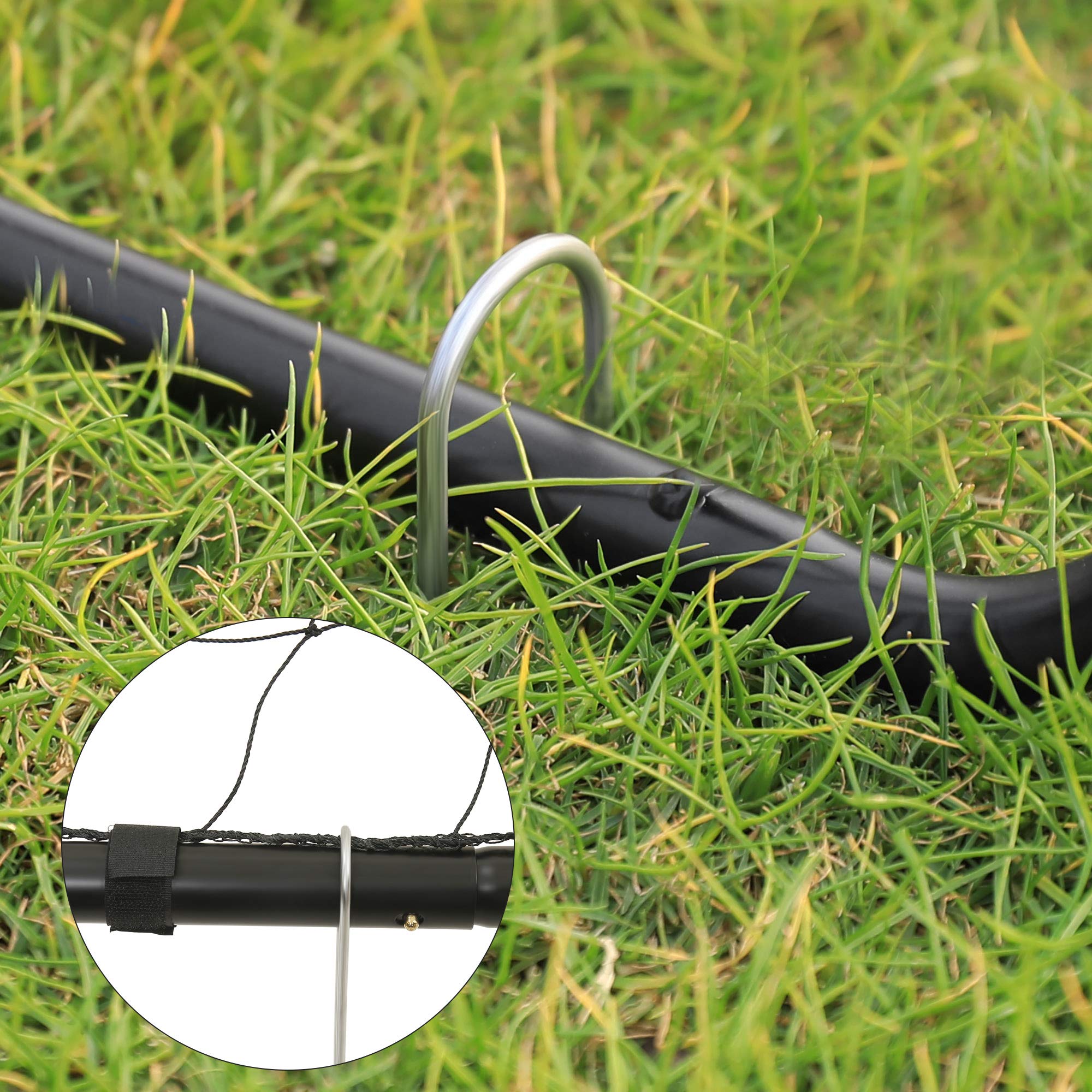 SONGMICS Portería de fútbol para niños, Red de PE, Tubos de Hierro, Negro SZQ215B02