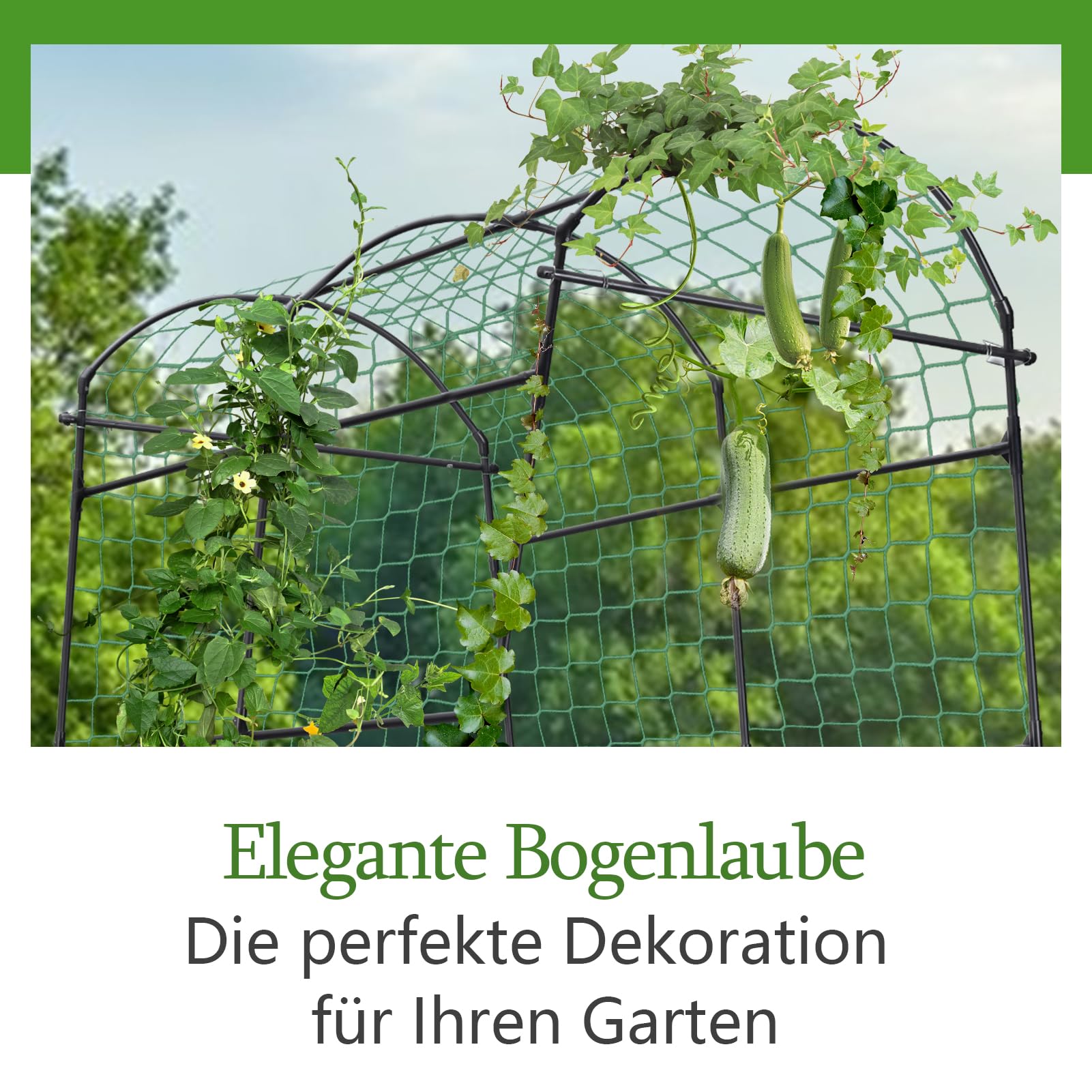Rankgitter für Kletterpflanzen, Gurken Rankhilfe Metall, Garten Spalier Pflanzenspalier für Tomaten, Gemüse Blumen Kletterpflanzen Schwarz