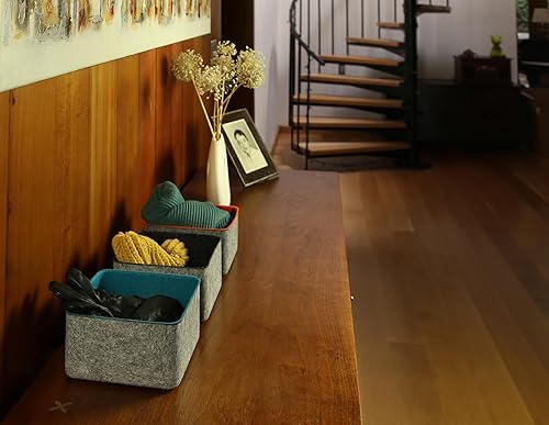 Miniatura 4 de Three by Three Seattle Organízate con colorido contenedor de dos tonos "felt-like-it!" de 7 x 7 x 4 perfecto para oficina, sala de manualidades,