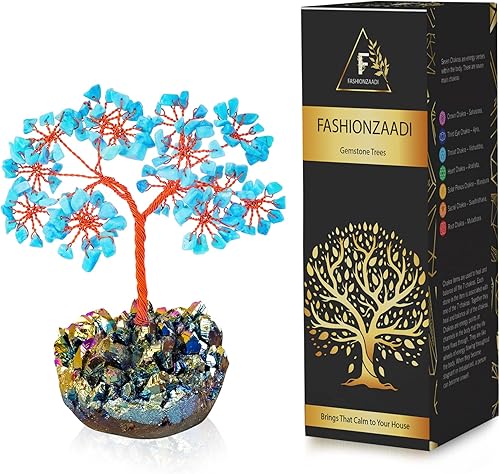 Miniatura 2 de Árbol de piedras preciosas turquesas, árbol de cristal de chakras, cristales curativos, regalos espirituales para mujeres, gemas de buena suerte,