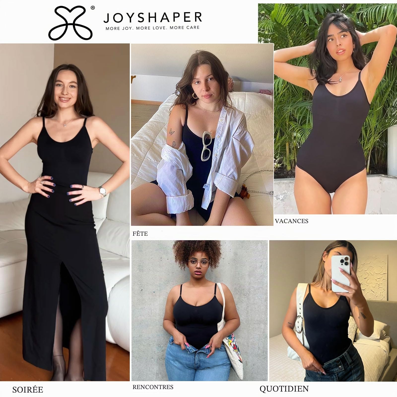Joyshaper Body Sculptant Femme Gainant Ventre Plat Invisible Bodysuit Shapewear Push Up Body Gainant Minceur avec Bretelles Ajustable