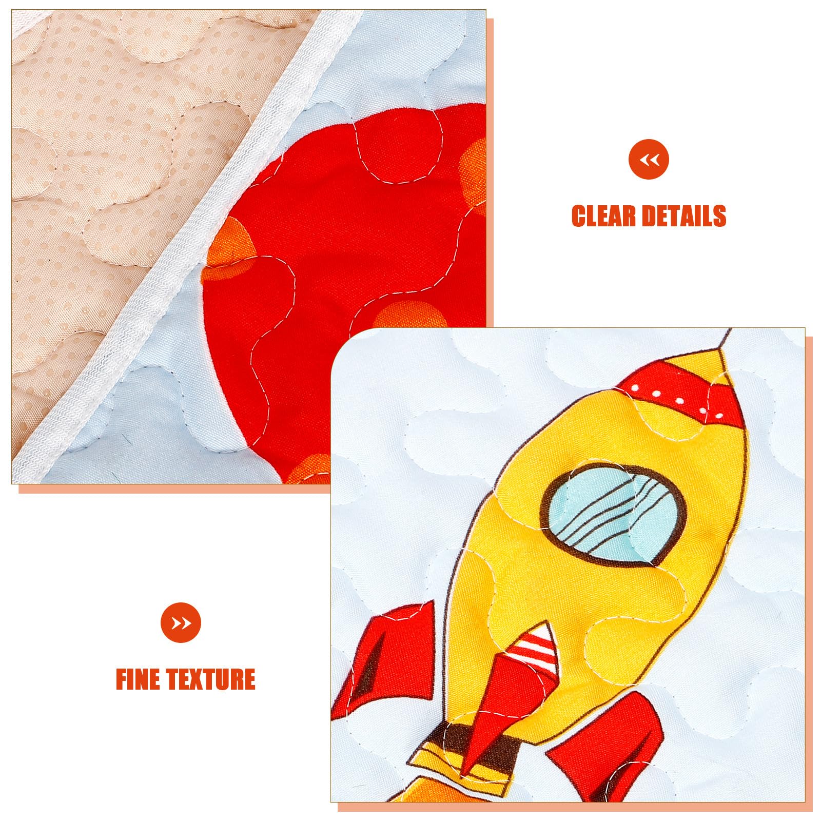 Tapis D'éveil Bébé Antidérapant en Tissu Grosse Surface pour Jouer et Protéger le Sol sous Chaise Haute Cartoon