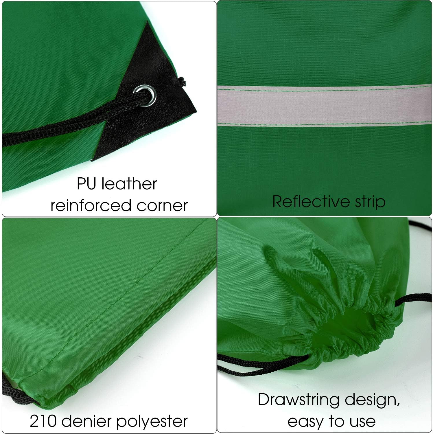 KUUQA 12 Pcs Drawstring Backpack Bag Bulk Dark Green