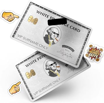 White-Privile_ge Thug Credit Card Skin with Chip Debit Card Skin, Debit Card Sticker Cover, Credit Card Sticker, Credit Card Cover, Debit Card Cover, Credit Card Stickers Skin Silver Thug