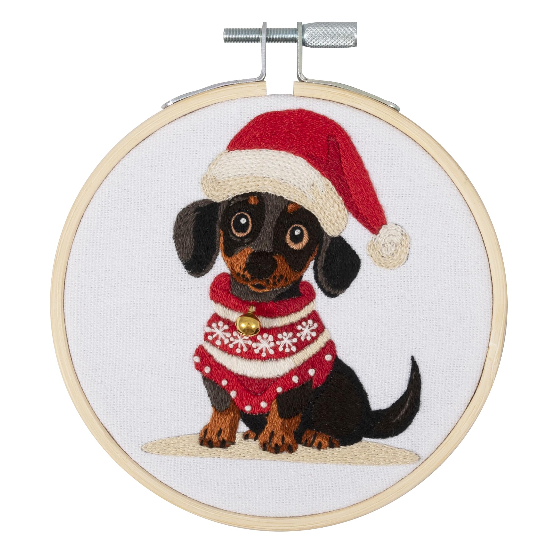 Trimits Embroidery Kits - 15cm 6" Embroidery Beginners Kit, Cross Stitch Kits for Adults, Starter Set with Bamboo Hoop, Fabric, Threads, Needle & Backing - Woof