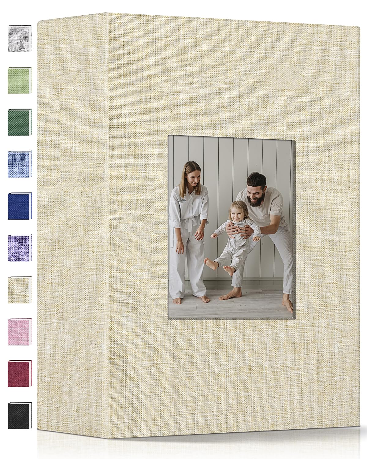 popotop Photo Album 4x6-200 Photos Photo Books with 200 Horizontal Pockets,Linen Cover Albums for Family Wedding Anniversary Baby Vacation Pictures