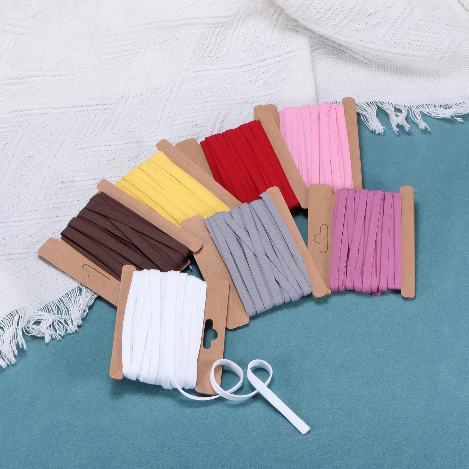 Nastro Sbieco A Doppia Piega In Cotone - 1/4 Di Pollice (6 Mm) X 12 Iarde, Bianco, Per Cucito, Orli, Trapuntatura E Fai Da Te