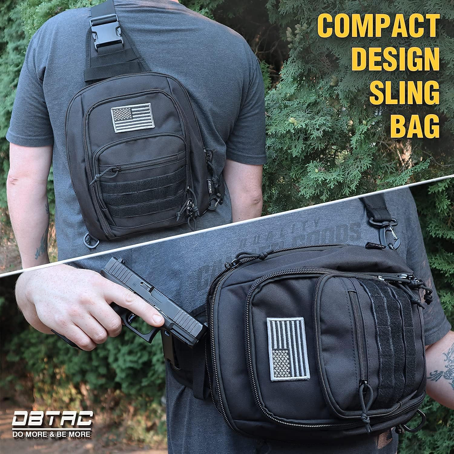 Range Bag Small for 2X Pistol+ Tactical Concealed Carry Sling Bag (Brown)