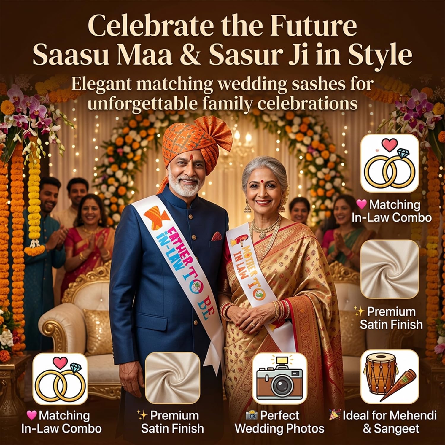 Soon-to-Be Saas & Sasur Sashes - Wedding Accessories -2