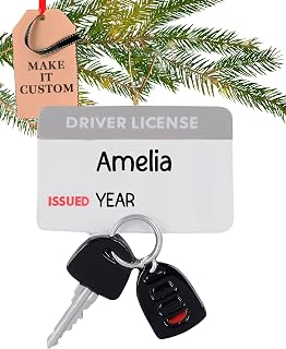 Personalized Drivers License Ornament 2025 | Free 24h Customization | Laser Engraved Teen Christmas Ornaments for Tree | Custom Gift Wrapped New Driver Car Key Keepsake for Teenage Girls, Boys