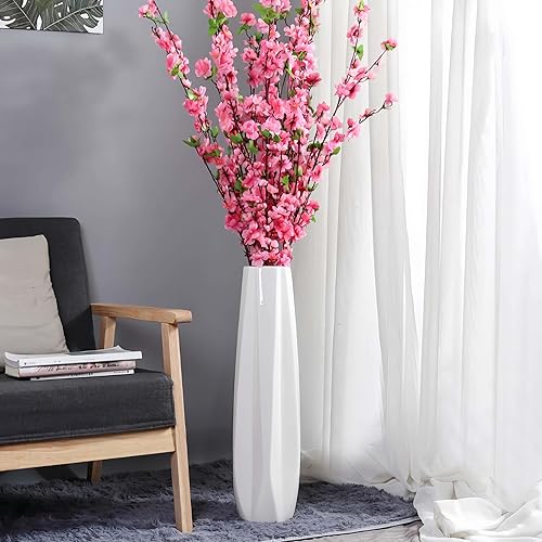 Miniatura 1 de Jarrón grande de cerámica de 24 pulgadas de alto, jarrones altos de flores blancas modernas para oficina, hogar, granja, decoración de sala de