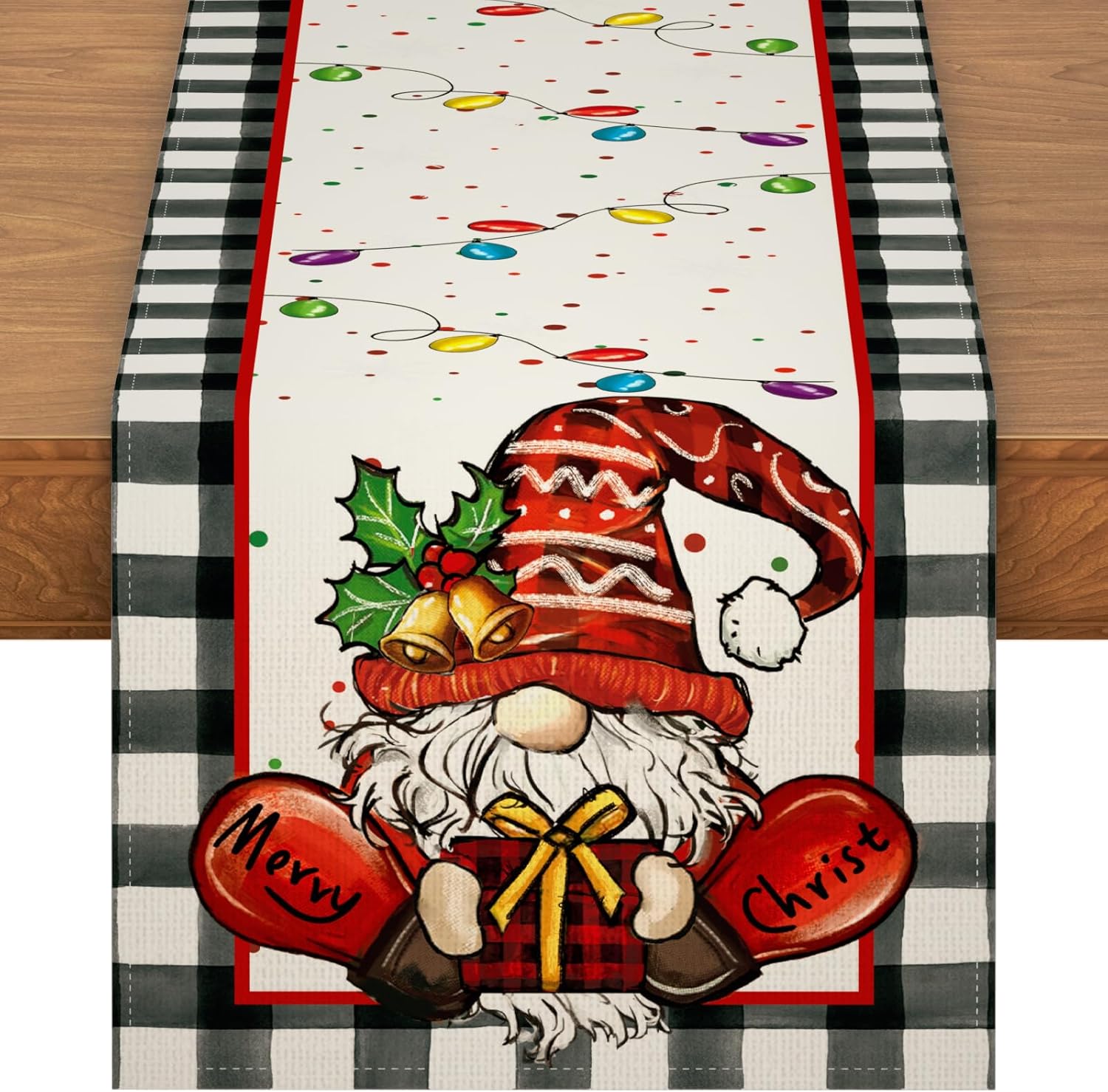 Christmas Table Runner for Kitchen Dining, Buffalo Plaid