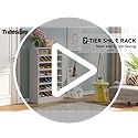 Tribesigns Shoe Rack, 8-Tier Tall Shoe Shelf, Wooden Shoe Storage Cabinet, White