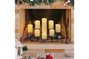 Understated Elegance: Candelabra Fireplace Candle Holder Adorned with Intricate Pillar Stands