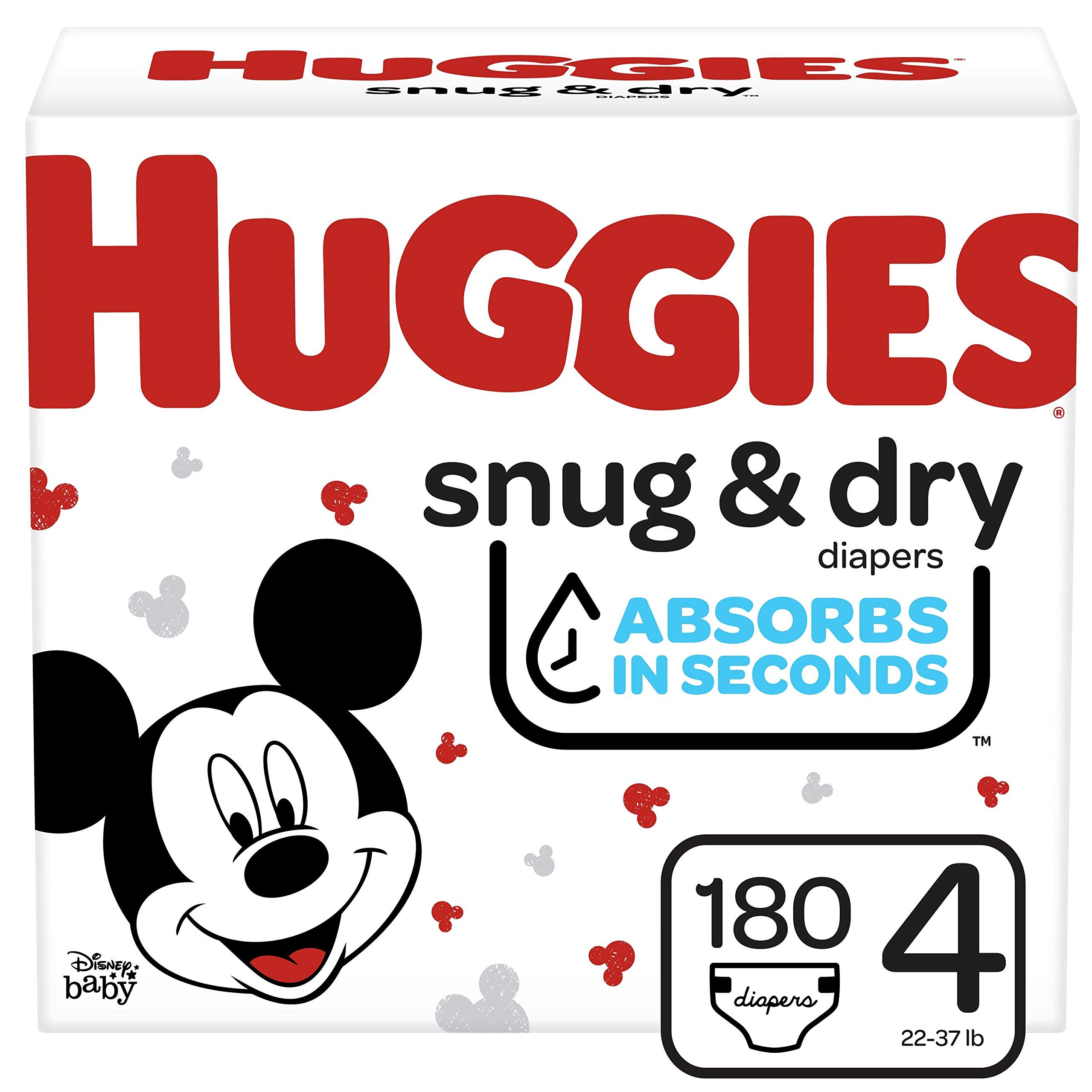 Huggies Snug Dry Baby Diapers Size 4 180 Ct One Month Supply Size | amzdealz