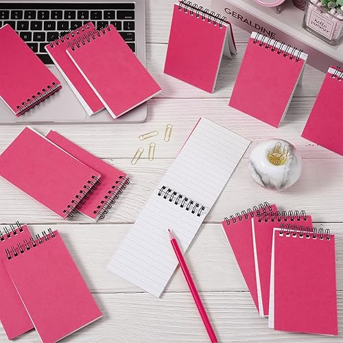 Miniatura 6 de Cholemy 24 cuadernos pequeños en espiral de 3 x 5 pulgadas, mini bloc de notas en espiral, cuadernos de bolsillo encuadernados en la parte superior,
