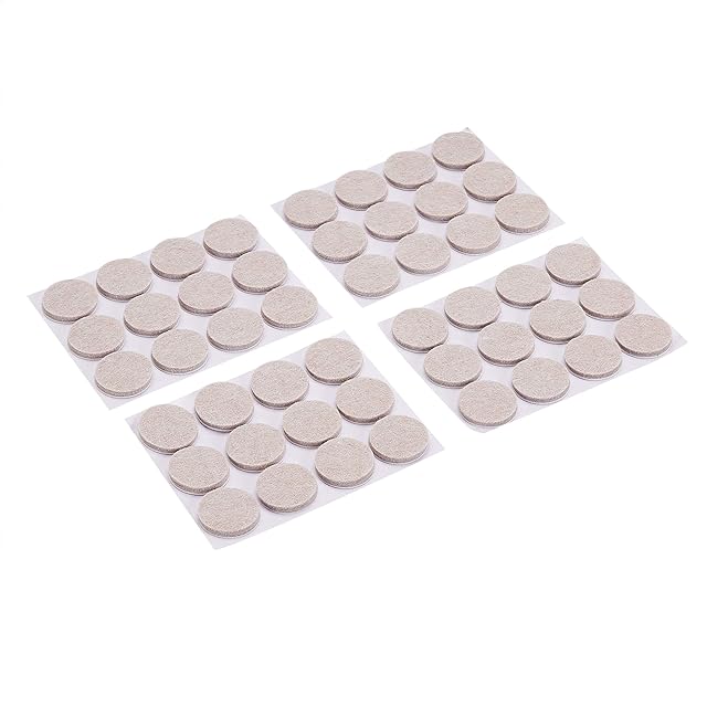 Amazon Basics Round Felt Furniture Pads, Linen, 2.54 cm, 48 pcs