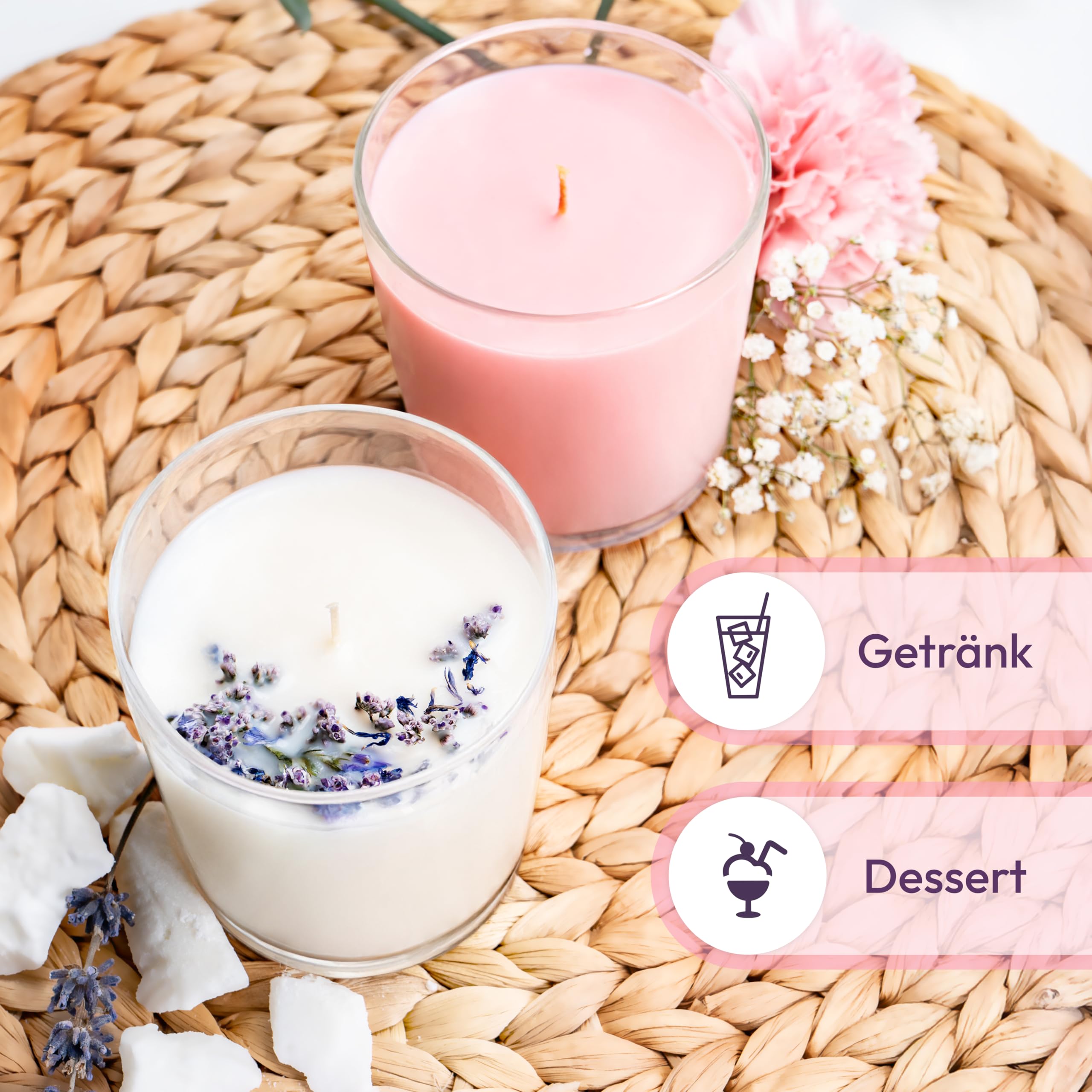 KONZEPT Kerzengläser 300ml, 9x8cm - 12 er Gläser für Kerzen, Dekoratives Windlicht Glas DIY